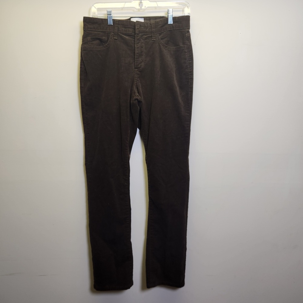 Da-sh Straight Leg Chocolate Brown Pinwale Corduroy Pants Sz 8 Midrise Stretch